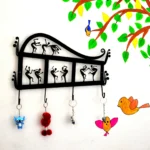 Wrought Iron 5 Hook Tribal Key Chain Holder