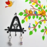 Wrought Iron Triangle 3 Hook Keychain Holder
